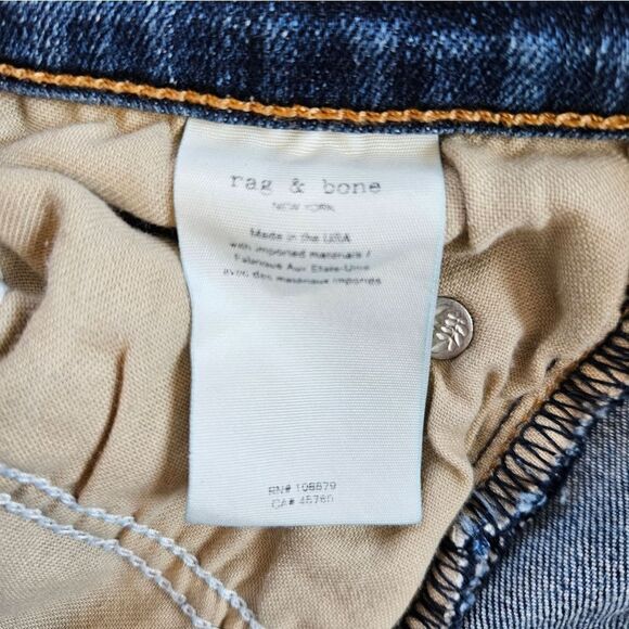 Rag & Bone Cate Mid-Rise Ankle Skinny Fray Step Hem Jeans in Hampton Wash 26 - Picture 14 of 15